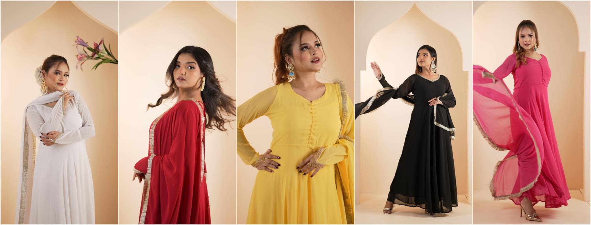Summer fashion editorial with a model wearing a yellow dress